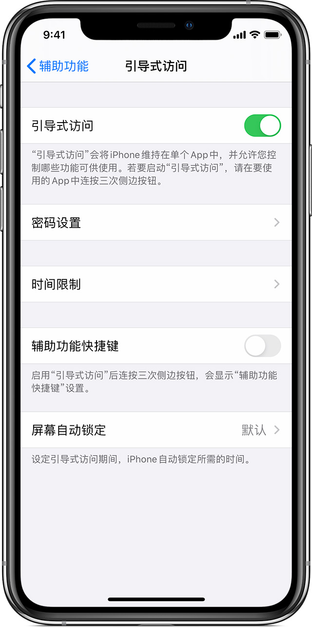 三伏潭镇苹果手机维修分享如何在 iPhone 上退出引导式访问 