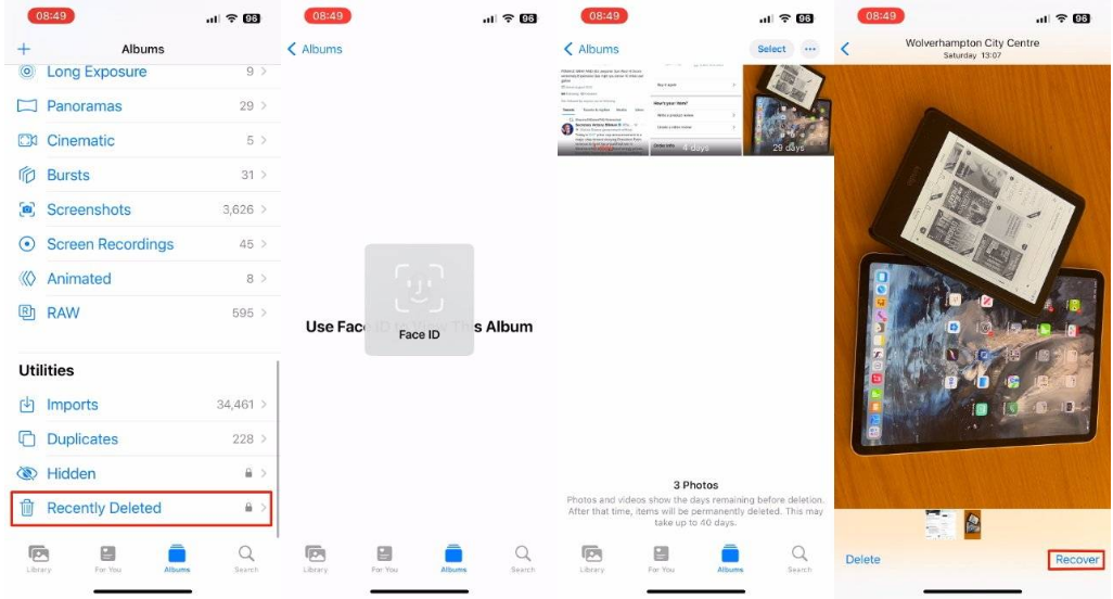 三伏潭镇苹果14维修分享 iPhone14 上恢复已删除的照片 