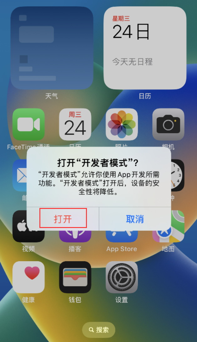 三伏潭镇苹果手机维修分享如何打开开发者模式 
